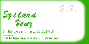 szilard henz business card